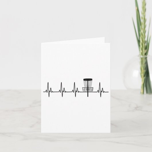 Heartbeat Love Disc Golf Funny Kaart (Voorkant)