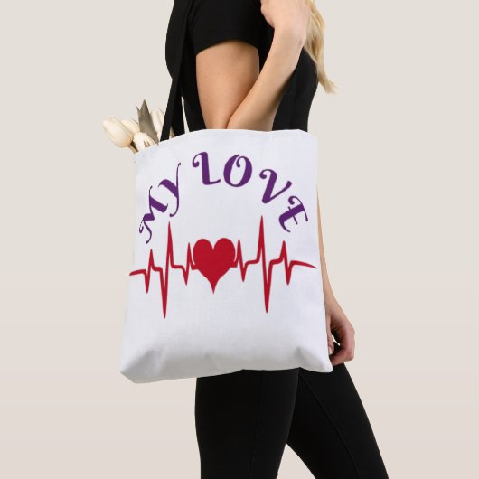 Heartbeat Love – Minimalist Romantic Design Tote Bag (Dichtbij)