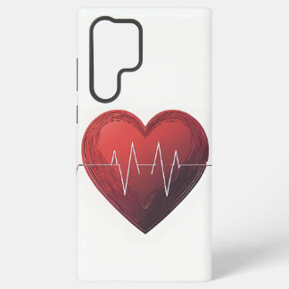 Heartbeat Love Red Heart – Minimalist Samsung Galaxy Hoesje