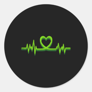 Heartbeat Mental Health Awareness voor Mannen Kind Ronde Sticker