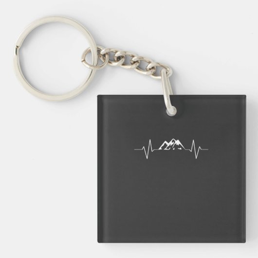 Heartbeat Mountainer Hiking Gift Sleutelhanger (voorkant)