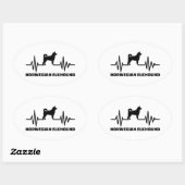 Heartbeat Norwegian Elkhound Ovale Sticker (Vel)
