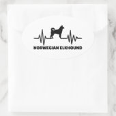Heartbeat Norwegian Elkhound Ovale Sticker (Tas)
