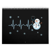 Heartbeat Nurse Snowman Kerstmis Kalender (Hoes)
