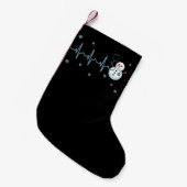 Heartbeat Nurse Snowman Kerstmis Kleine Kerstsok (Voorkant (Hangend))