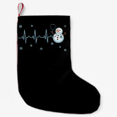 Heartbeat Nurse Snowman Kerstmis Kleine Kerstsok (Voorkant)