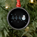 Heartbeat Nurse Snowman Kerstmis Metalen Ornament<br><div class="desc">Heartbeat Nurse Snowman Kerstmis</div>