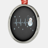 Heartbeat Nurse Snowman Kerstmis Metalen Ornament (Links)