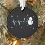 Heartbeat Nurse Snowman Kerstmis Ornament<br><div class="desc">Heartbeat Nurse Snowman Kerstmis</div>