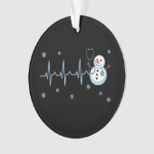 Heartbeat Nurse Snowman Kerstmis Ornament (voorkant)
