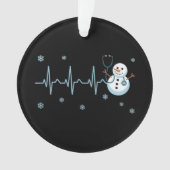Heartbeat Nurse Snowman Kerstmis Ornament (voorkant)