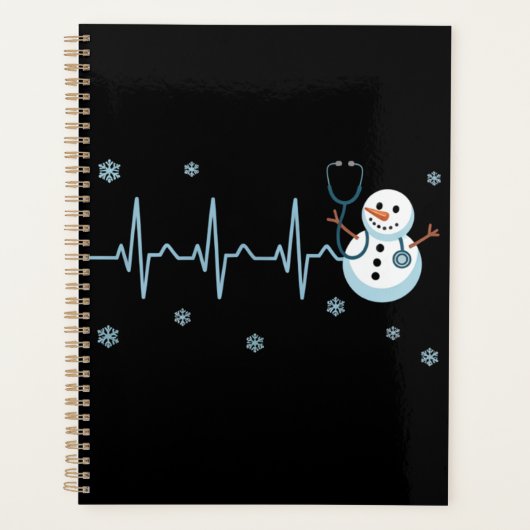 Heartbeat Nurse Snowman Kerstmis Planner (Voorkant)