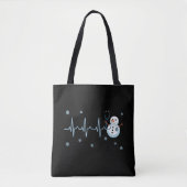 Heartbeat Nurse Snowman Kerstmis Tote Bag (Voorkant)