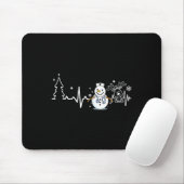 Heartbeat Nurse Snowman Verpleegster Kerstmis Muismat (Met muis)