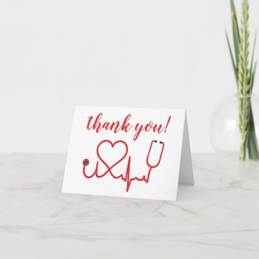 Heartbeat Nurse Thank You Card Bedankkaart (Voorkant)
