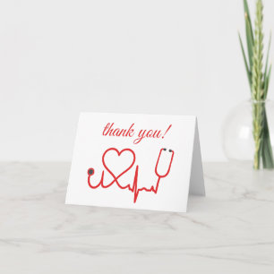 Heartbeat Nurse Thank You Card Bedankkaart