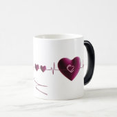 Heartbeat of Love – Modern Heartbeat Art Color Magische Mok (Voorkant rechts)