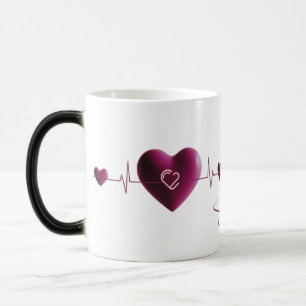 Heartbeat of Love – Modern Heartbeat Art Color Magische Mok