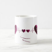 Heartbeat of Love – Modern Heartbeat Art Color Magische Mok (Center)