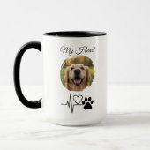 Heartbeat Paw Print Pet Photo Mug Mok (Links)