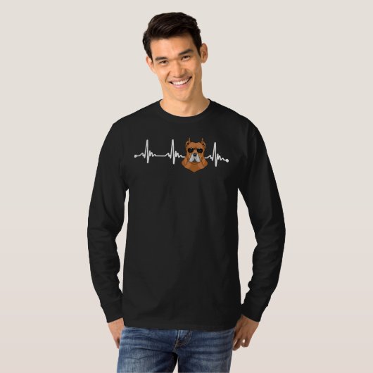 Heartbeat Pitbull T-shirt (Voorkant volledig)