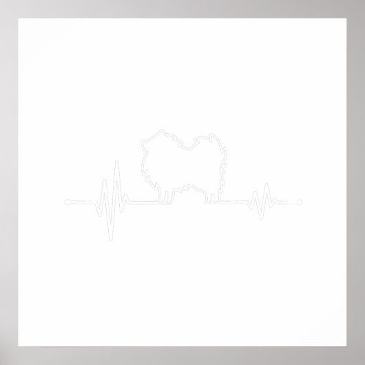 Heartbeat Pommeren Spitz Dog Eigenaar Gift ECG Pul Poster (Voorkant)