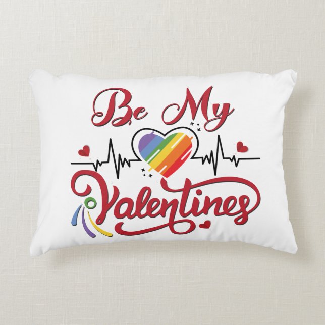 Heartbeat pride Heart, Mijn valentijn Accent Kussen (Voorkant)