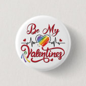 Heartbeat pride Heart, Mijn valentijn Ronde Button 3,2 Cm (Voorkant)