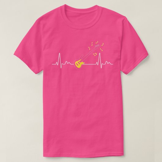 Heartbeat Pulse Bass Guitar Player Musician Music T-shirt (Design voorkant)