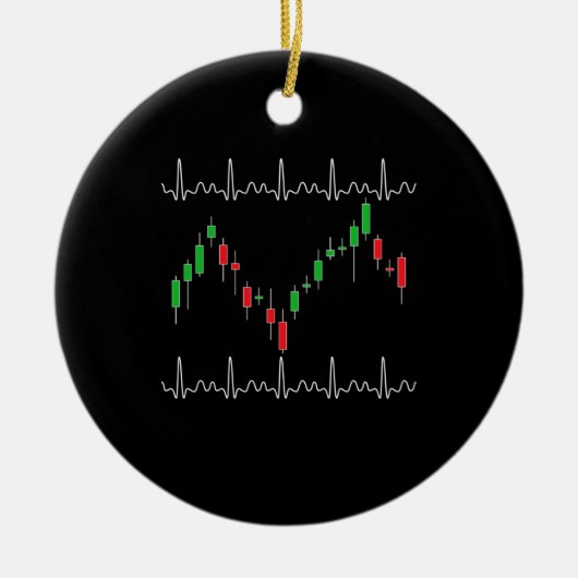 Heartbeat Pulse Crypto van de handelaar Keramisch Ornament (Voorkant)