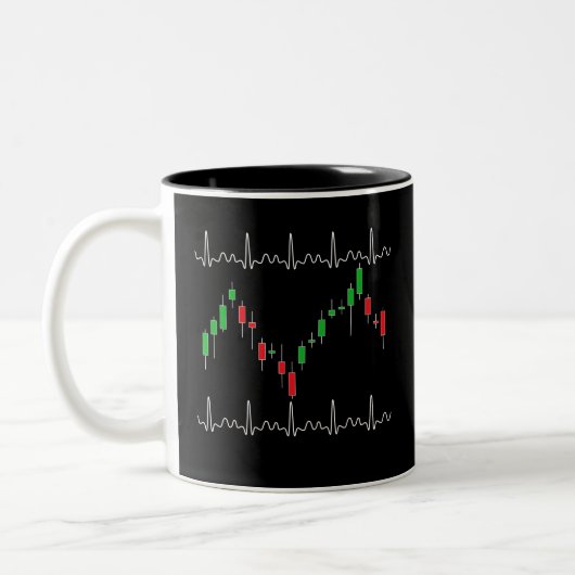 Heartbeat Pulse Crypto van de handelaar Tweekleurige Koffiemok (Links)
