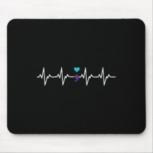 Heartbeat puntkomma cadeau preventie van zelfmoord muismat