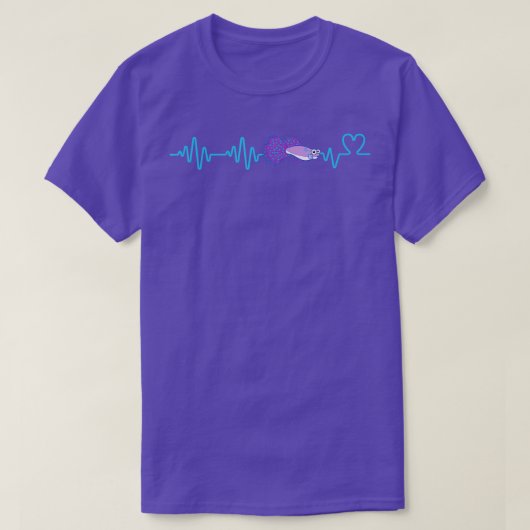 Heartbeat Purple Betta Fish Funny Fishkeeping Aqua T-shirt (Design voorkant)