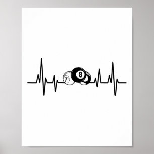 Heartbeat Rack Pool biljartspeler biljartkeu Poster
