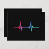 Heartbeat Rainbow Pride LGBTQ Ally Briefkaart (Voorkant / Achterkant)