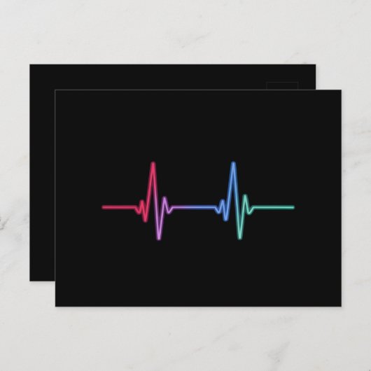 Heartbeat Rainbow Pride LGBTQ Ally Briefkaart (Voorkant / Achterkant)