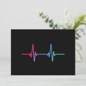 Heartbeat Rainbow Pride LGBTQ Ally Kaart (Staand voorkant)