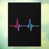 Heartbeat Rainbow Pride LGBTQ Ally Raamsticker (Vel 3)