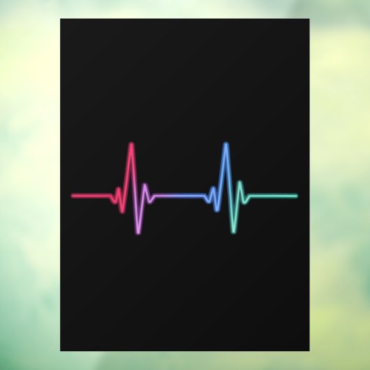 Heartbeat Rainbow Pride LGBTQ Ally Raamsticker (Vel 3)