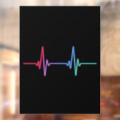 Heartbeat Rainbow Pride LGBTQ Ally Raamsticker (Vel 2)