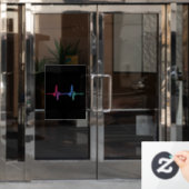 Heartbeat Rainbow Pride LGBTQ Ally Raamsticker (Kantoordeur)