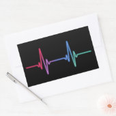 Heartbeat Rainbow Pride LGBTQ Ally Rechthoekige Sticker (Envelop)