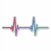 Heartbeat Rainbow Pride LGBTQ Ally Sticker (Voorkant)