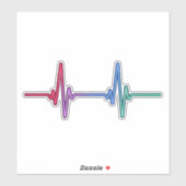 Heartbeat Rainbow Pride LGBTQ Ally Sticker (Vel)