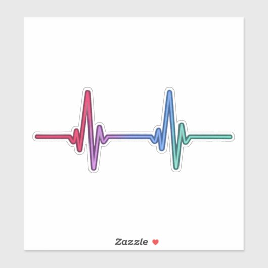 Heartbeat Rainbow Pride LGBTQ Ally Sticker (Vel)