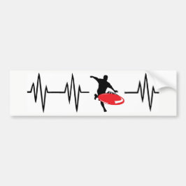 Heartbeat Red Disk Golf sticker