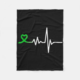 Heartbeat Ribbon mentale gezondheid bewustzijn voo Fleece Deken