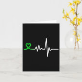 Heartbeat Ribbon mentale gezondheid bewustzijn voo Kaart (Gele Bloem)