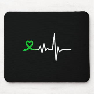Heartbeat Ribbon mentale gezondheid bewustzijn voo Muismat
