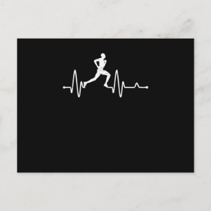 Heartbeat running pulse runner funny track and fie briefkaart